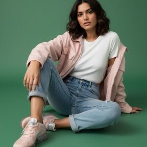 Nike Light Blue Women's Cropped Jeans